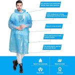 Eilin Disposable Emergency Ponchos Waterproof Plastic Raincoat Suitable Hood 10PCS - Image 3