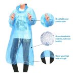 Eilin Disposable Emergency Ponchos Waterproof Plastic Raincoat Suitable Hood 10PCS - Image 2