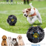 Eilin Dog Squeaky Ball Toys Indestructible Pet Toys Aggressive Tough Durable Natural Rubber Chewer Dog Teeth Cleaning Toys Ball for Medium Large Breed - Image 3