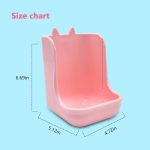 Eilin Pet Cage Bowl Rabbit Hay Feeders Rack Puppy Hanging Food Water Bowl Crate Dog Bowl Easily Affixes to a Metal Dog Crate Cat Cage Bird Cage（Pink） - Image 2
