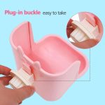 Eilin Pet Cage Bowl Rabbit Hay Feeders Rack Puppy Hanging Food Water Bowl Crate Dog Bowl Easily Affixes to a Metal Dog Crate Cat Cage Bird Cage（Pink） - Image 3